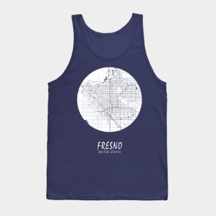 Fresno, California, USA City Map - Full Moon Tank Top